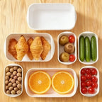 Kitchen Sealed Fresh Storage Containers 4 Size White Food Box for Refrigerator Organizer Storage Box