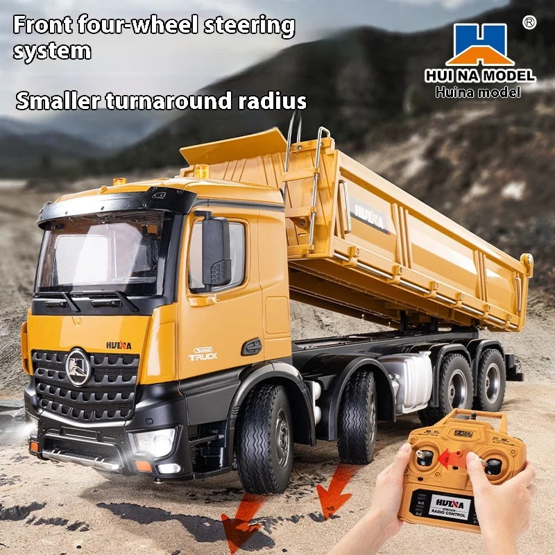 Huina 536 NEW Model R/C Dump Truck Loading Car Remote Controlled Car Construction Engineering Truck 1/14 Scale Rc Vehicle Toys