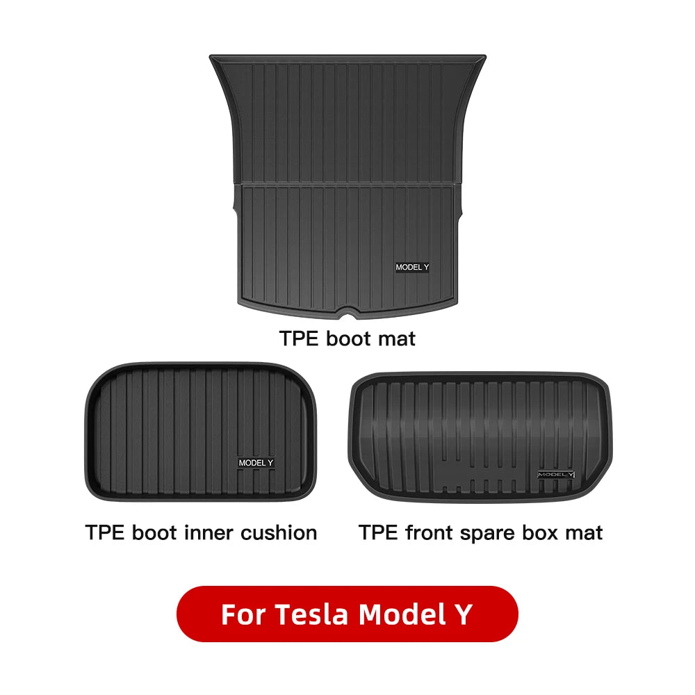 YZ For Tesla Floor Mats Model 3 Y Highland 2021-2024 Car Four Seasons Waterproof Non-slip Floor Mat TPE Special Car Accessories