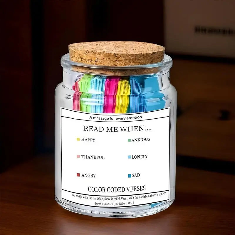 2025 Quran Verse Jar Expresses Emotions And Feelings Glass Prayer Jar With Colored Quran Verses Muslim Prayer Jar Gifts Box