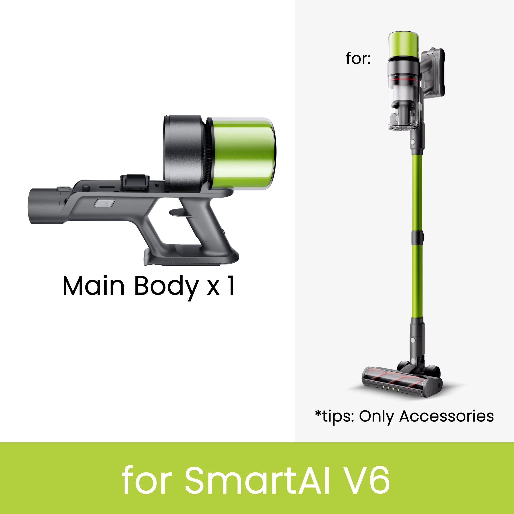 Original accessories for vacuum cleaners SmartAI battery/HEPA filters/telescopic Tube, compatible only with SmartAI vacuum cleaners