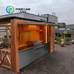 Customized One Stop Integrated Outdoor BBQ Kitchen With Refrigerator Sink Storage Cabinet Retractable Door Shelter