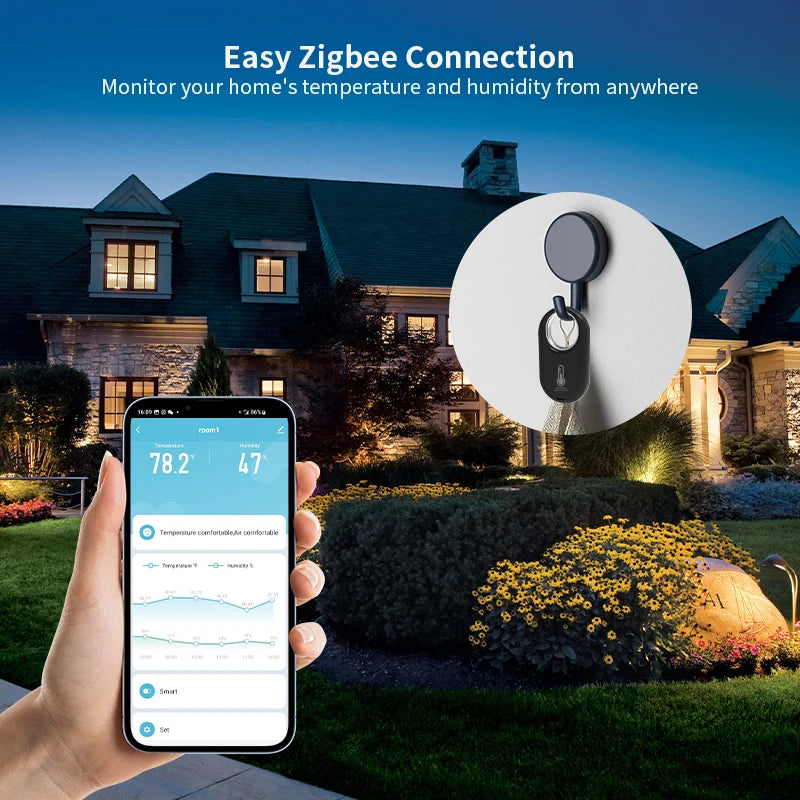 Tuya Thermometer Hygrometer Smart Humidity Temperature Sensor App Alert Remote Monitor for Room Greenhouse Incubator Wine Cellar