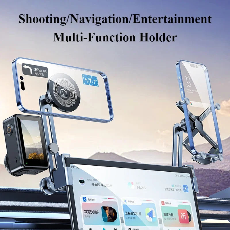Hipacool Dual-position Car Screen Phone Holder Bracket Aluminum Alloy Adjustable for Tesla Model 3 Highland Y Car Accessories