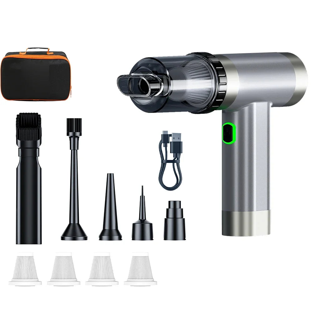 Turbofan Air Blower 150000RPM Mini Turbo Jet Fan Brushless Motor Handheld Duct Fan Portable Charging Cleaning Car Vacuum Cleaner