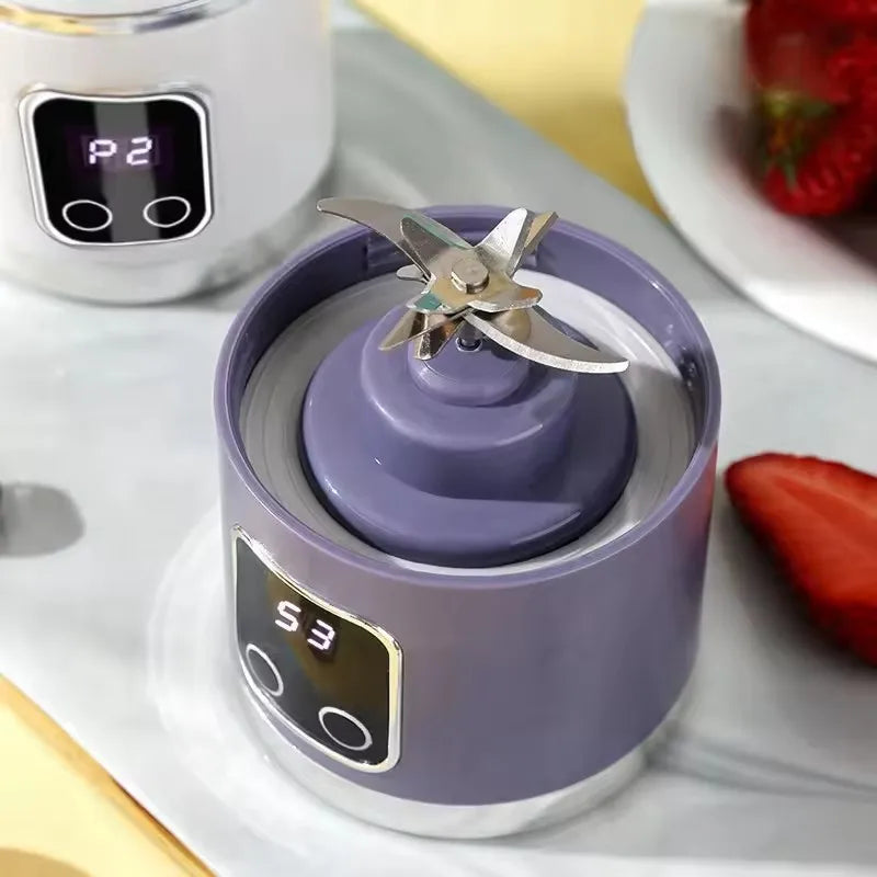 2025 New Household Charging MINI Crushed Ice Electric Juicer Powerful Motor 450ML Large Capacity Digital Display Juice Cup