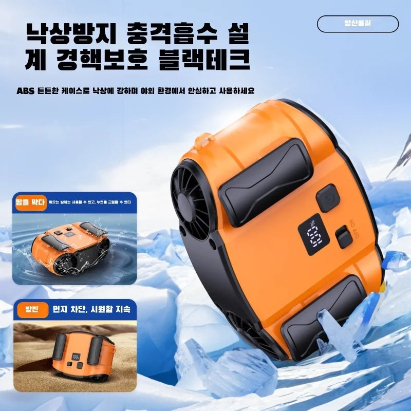 Outdoor Double Air Outlet Fan Portable Waist Hanging Neck Strong Dual