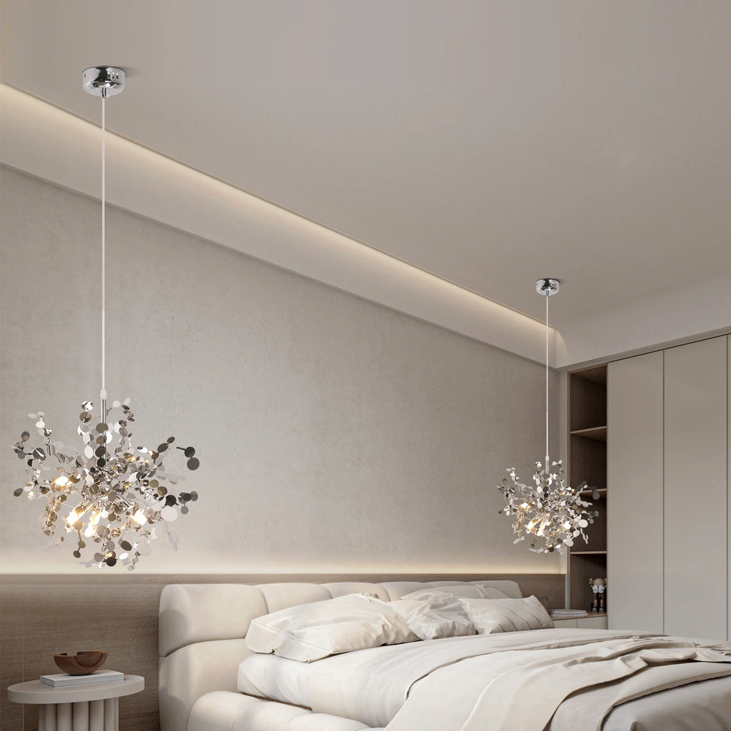 Nordic LED Stainless Steel Pendant Lamp Indoor Dcora Bedroom LED Chandelier Lighting Fixtures for Living Room Gold /Silvery New
