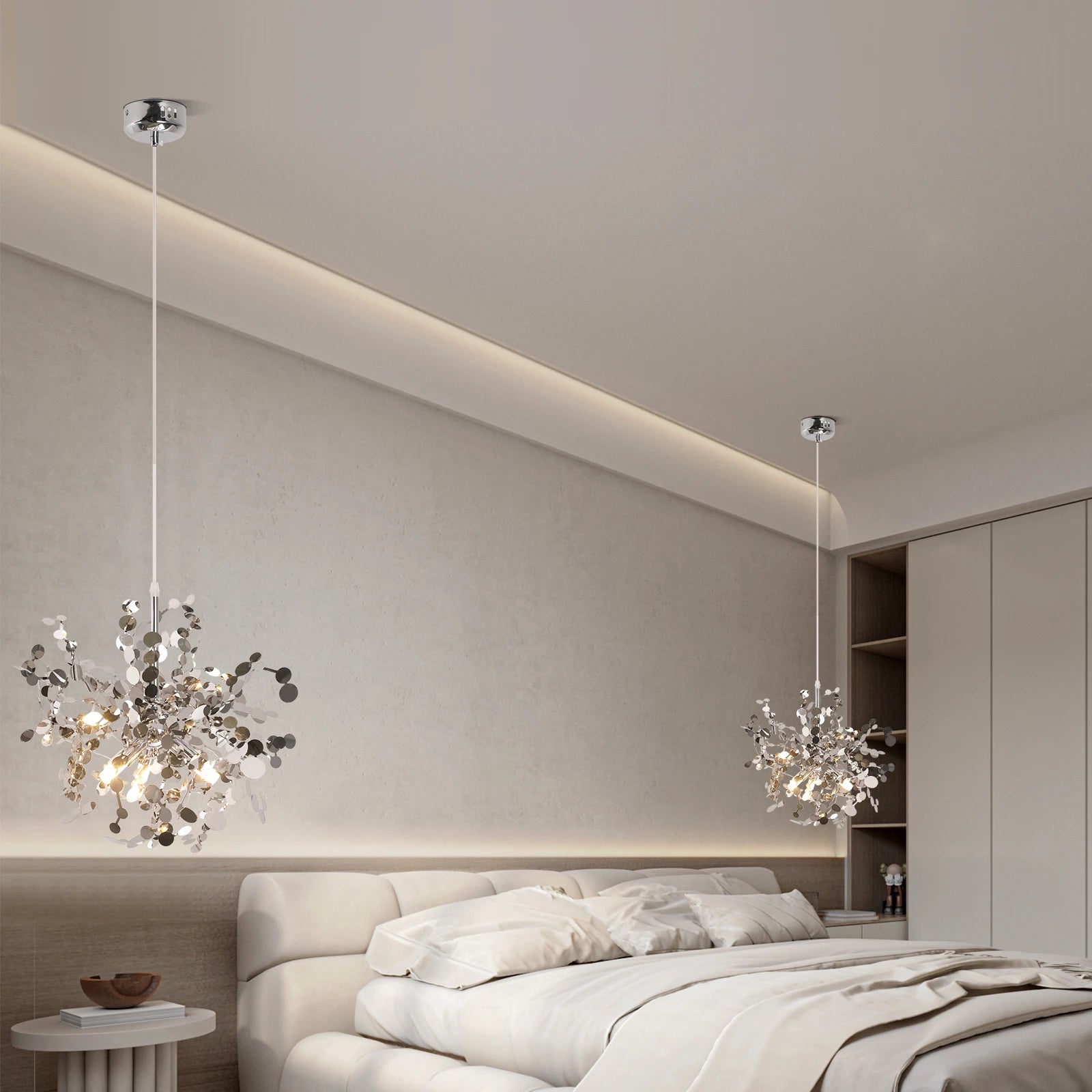 Nordic LED Stainless Steel Pendant Lamp Indoor Dcora Bedroom LED Chandelier Lighting Fixtures for Living Room Gold /Silvery New