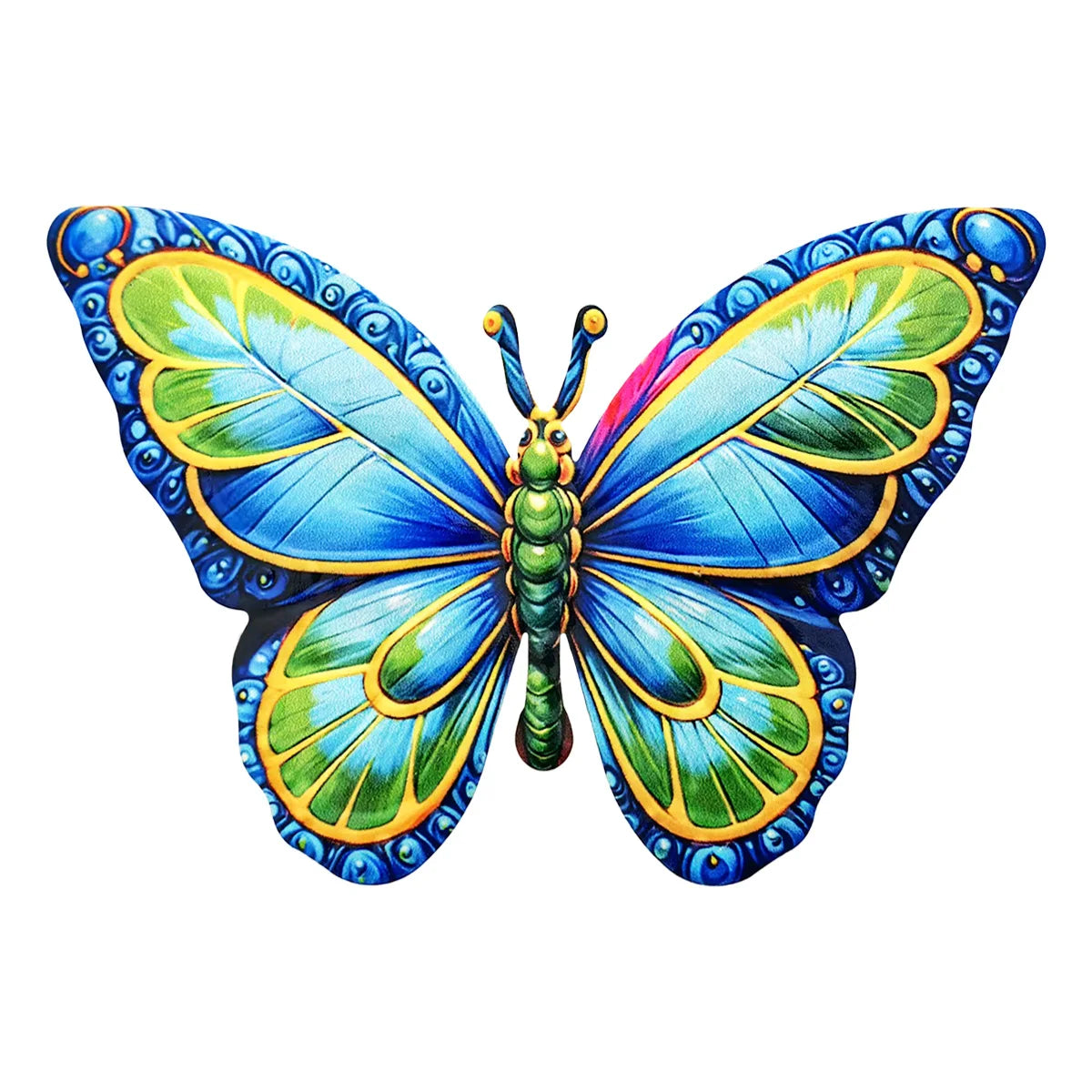 1PC Metal Art Butterfly Wall Decor Colorful Iron Art Butterfly Sculpture Butterfly Hanging Ornament for Outdoor Home Garden Yard