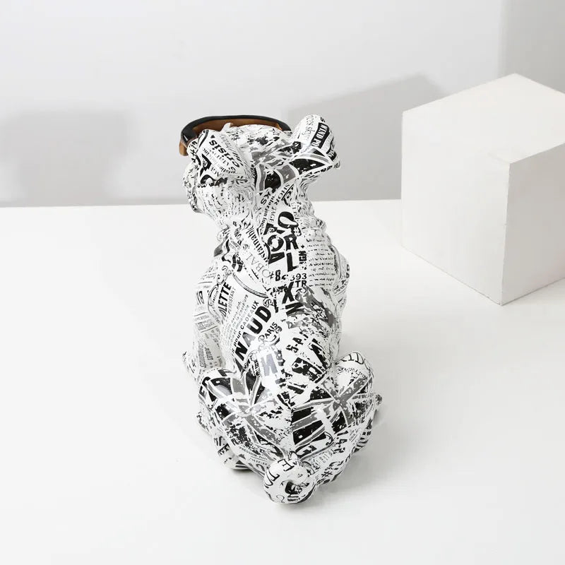 Creative Painting Art English Bulldog Resin Crafts Home Decoration Wine Cabinet Office Decor Resin Crafts Gift Anime Ornaments