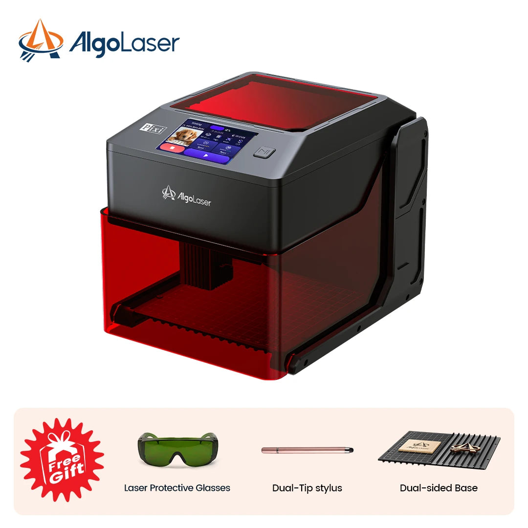 Algolaser Pixi 3.5" Screen AlgoOS Smart Laser Engraving Machine Easy Operation For Beginners Wood Glass DIY Wood Router Cutter