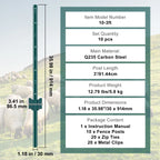 VEVOR Fence Post T-Post Heavy Duty Metal Fence Posts Sturdy Steel Fence Stakes for Garden Yard Lawn Farms & Outdoor Wire Fencing