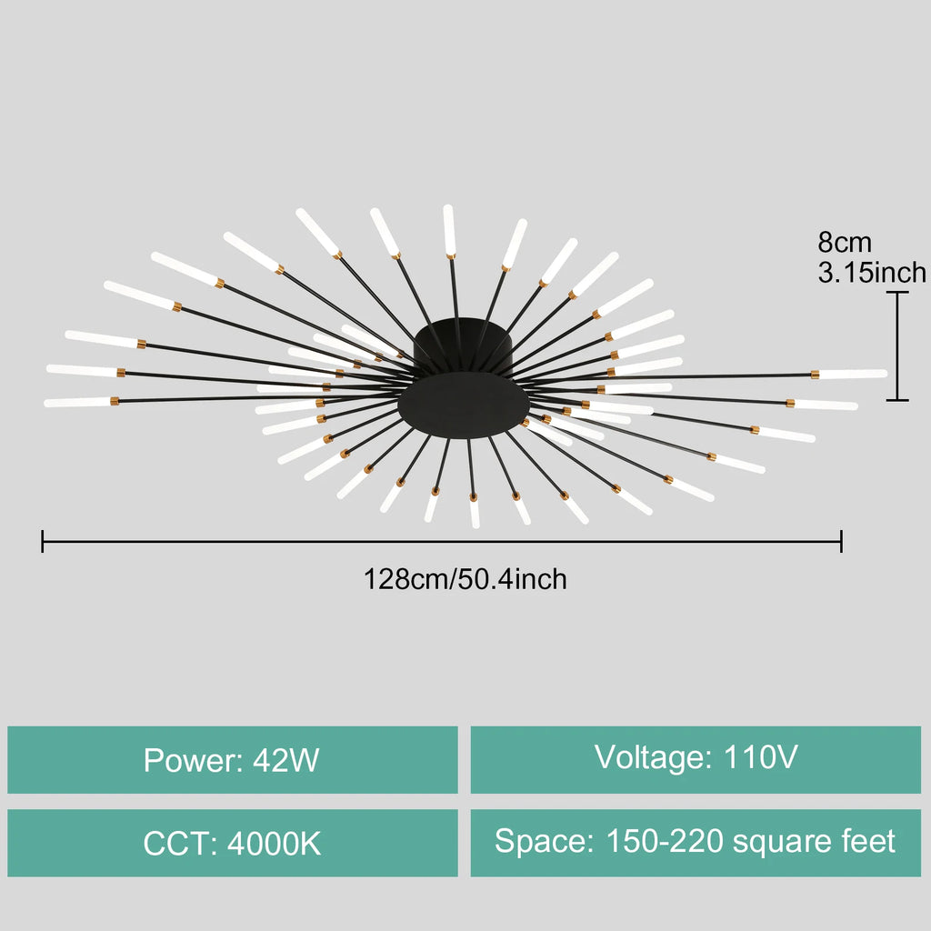 Modern LED Ceiling Light for Living Room Lamp Bedroom Ceiling Chandeliers AC 90-260V Gold Black Home Decoration Light Fixture