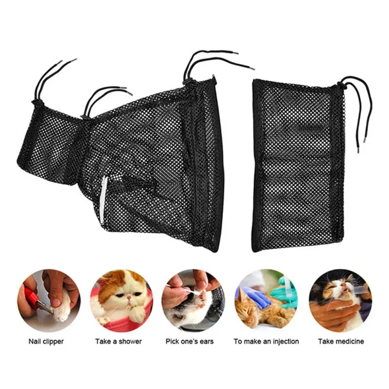 Adjustable Cat Bathing & Grooming Bag - Anti-Scratch Restraint for Nail Trimming & Ears Clean | AlluCanFind