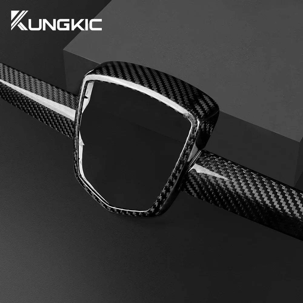 Real Hard Carbon Fiber Front Logo Frame Cover For Abarth 595 695 2012 2013 2014 2015 2016 2017 2018 2019 2020 2021 2022 2023