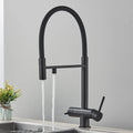 Filtered Kitchen Faucets Dual Spout Filter Faucet Mixer Pull Out Spray 360 Rotation Water Purification 3 Ways Sink Mixer Kitchen