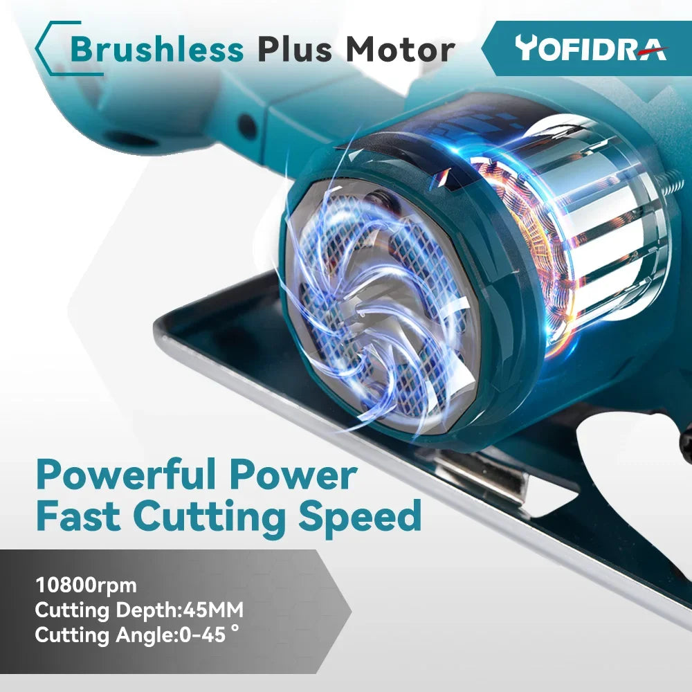 1000W Brushless Electric Circular Saw 10800RPM Cordless Multifunctional Woodworking Cutting Power Tool For Makita Battery Pin