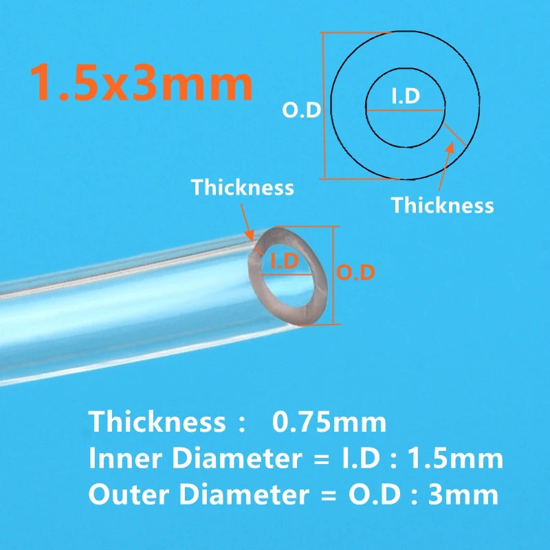 1/5/10M Food Grade Transparent Silicone Rubber Hose ID 0.3 0.5 0.7 0.8 1 1.2 1.5 1.6 1.8 2 2.5mm Flexible Nontoxic Silicone Tube