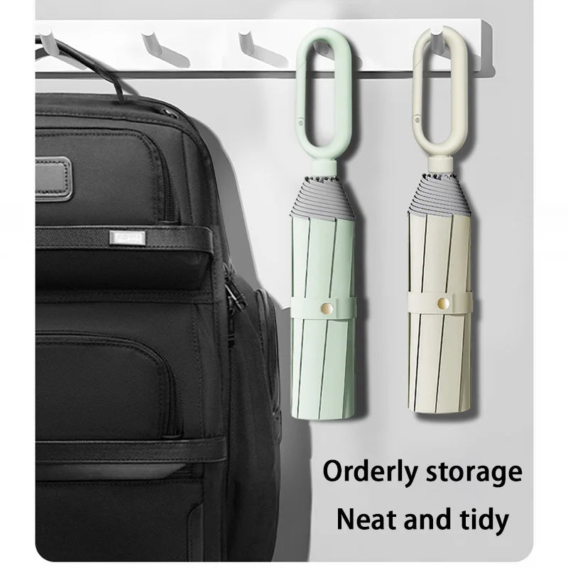 Xiaomi 8-bone Triple Fold Umbrella Hand Open Loop Buckle Umbrella Black Rubber Sunscreen Dual Use Wind Water Resistant Umbrella