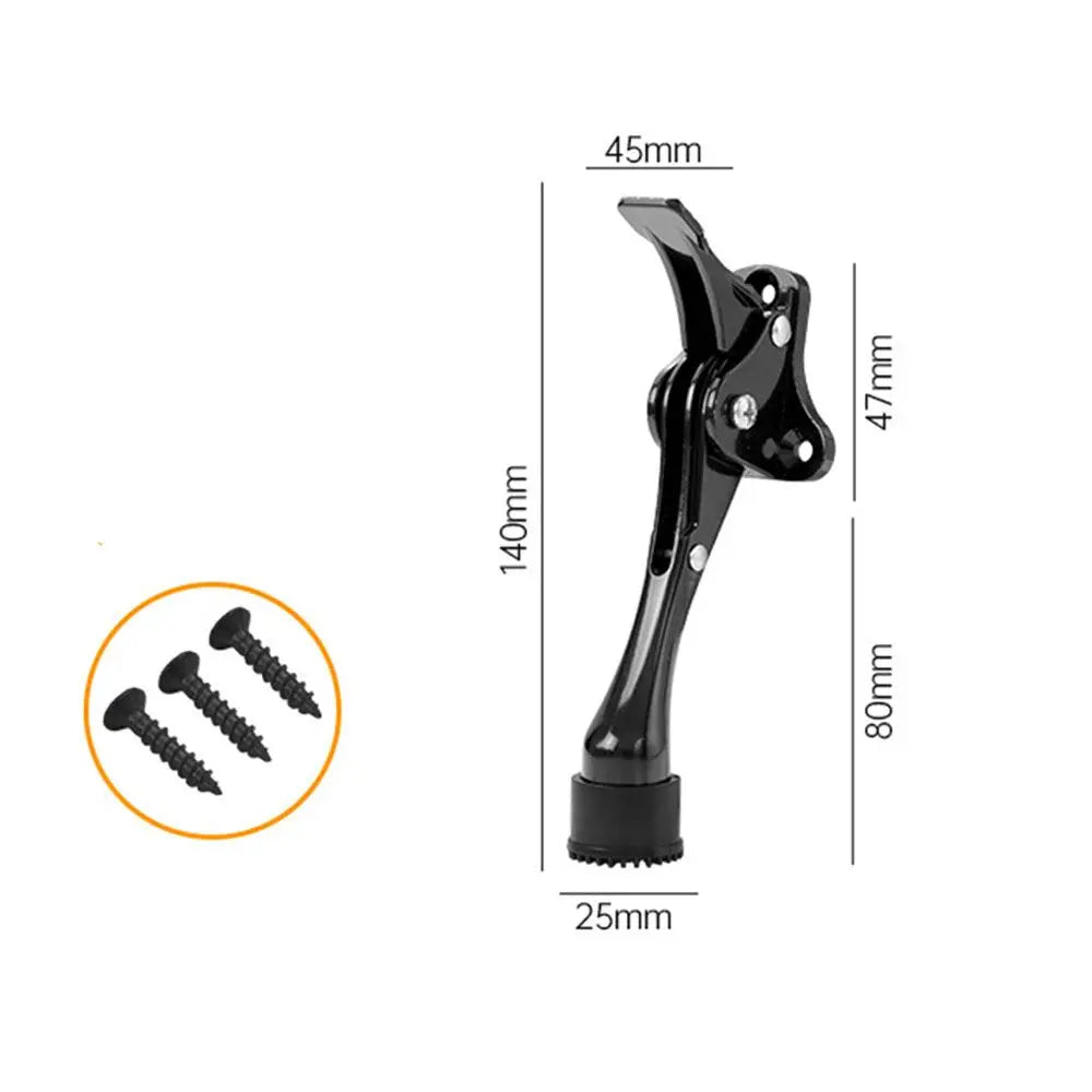 Zinc Alloy Kick Down Door Stopper Self Adhesive Anti Collision Doorstop Strong Suction Floor Holder Wall Protector Home Hardware