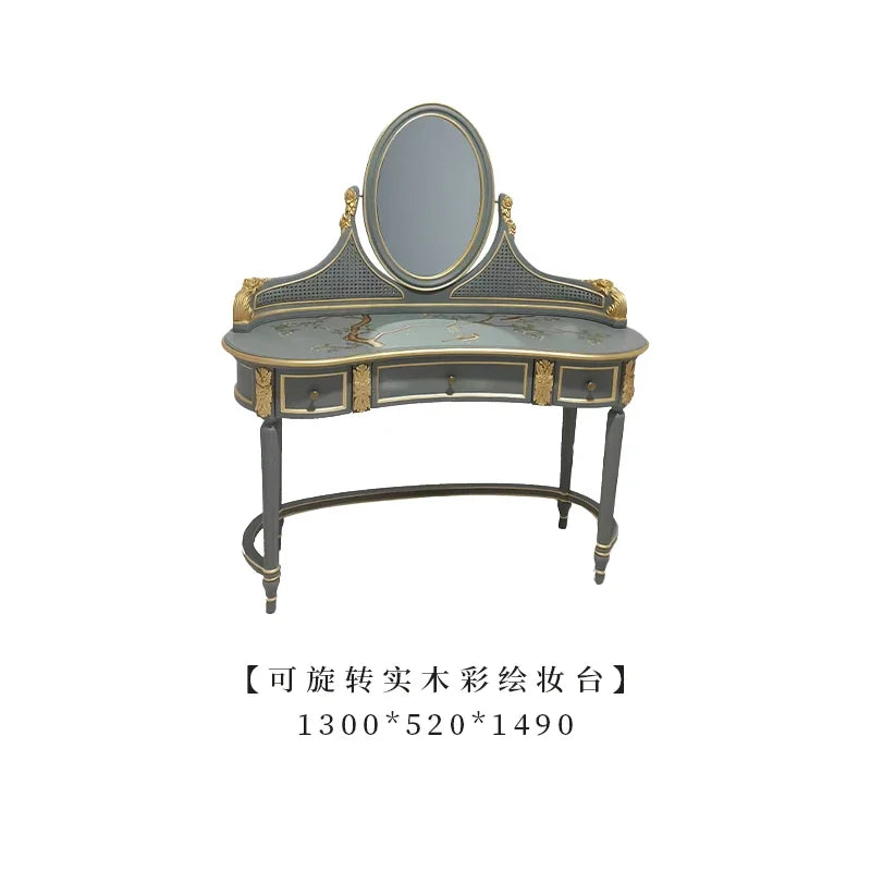 Makeup Storage Dressing Table Mirror Set Modern Vanity Dressers Drawers Home Luxury Penteadeira Quarto Bedroom Furniture