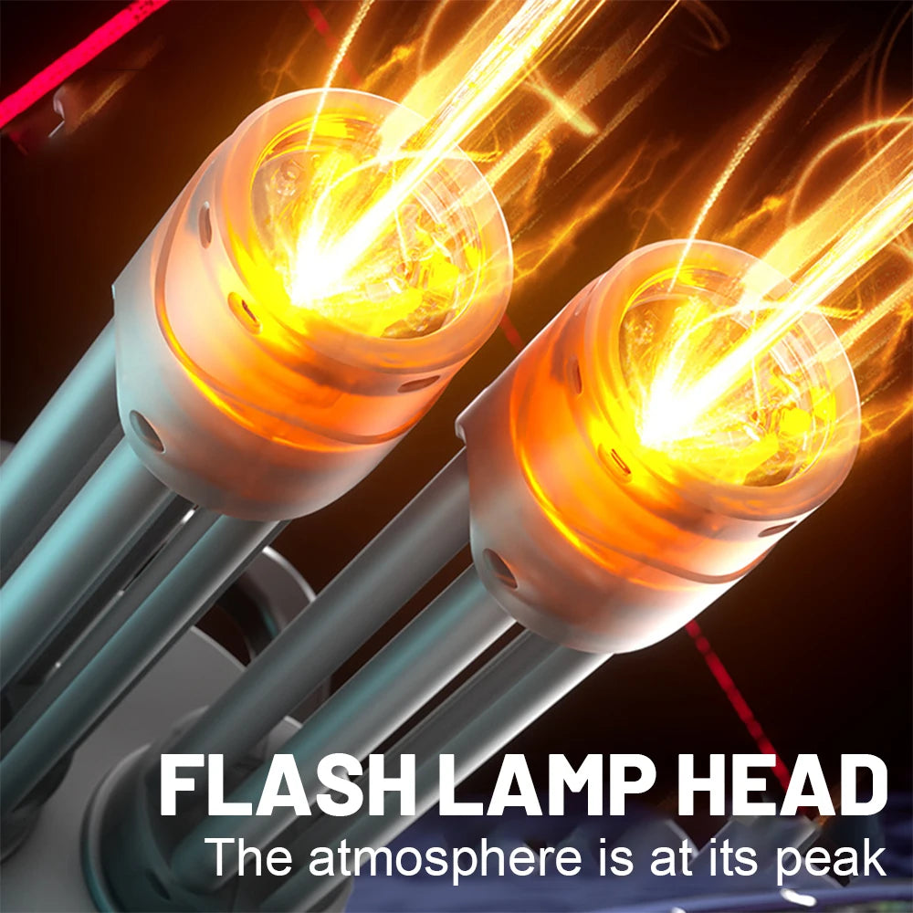 Electric LED rotating barrel Gatling Water Gun Toy Automatic Spray Water Pistol Blaster Cannon Pool Summer Toy for Kids Adult