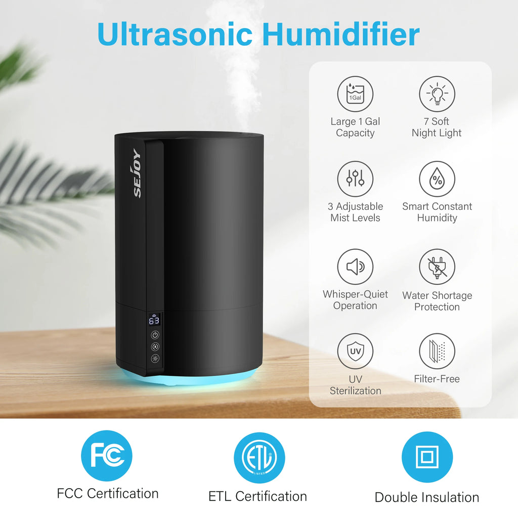 Sejoy Air Humidifier 4L Large Capacity Home Humidifier Plant Mist Arom