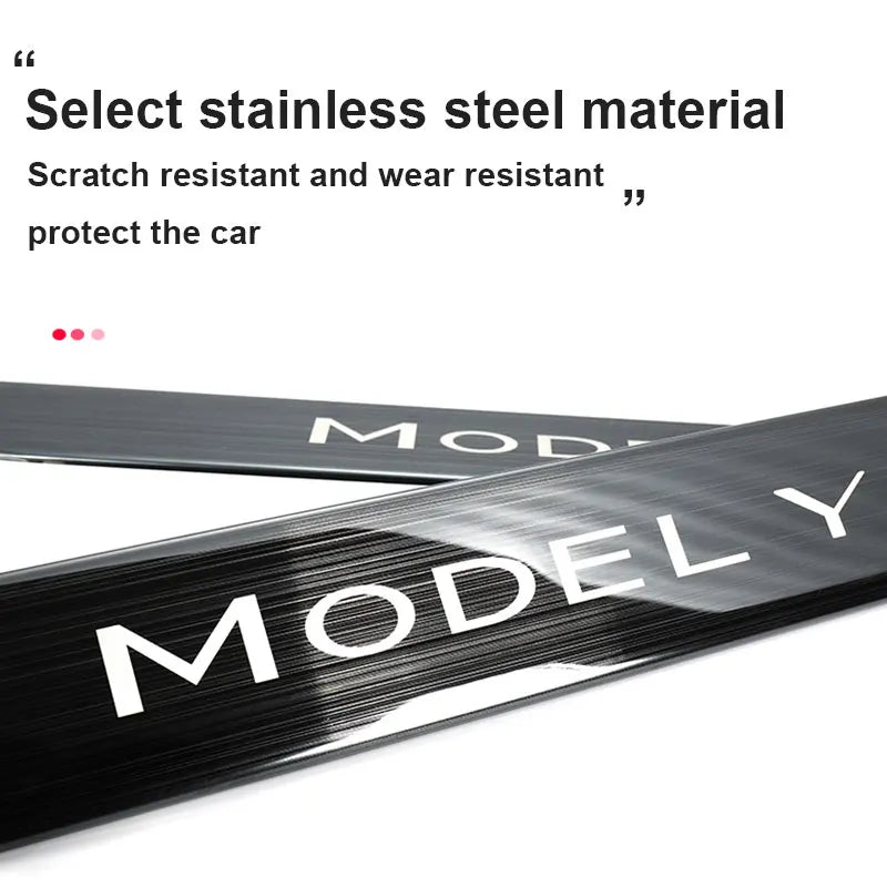 Model Y 2024 Door Sill Protection Strip for Tesla  Model 3 2023 Front Rear Stainless Pedal Decoration Wrap Cover Car Accessories