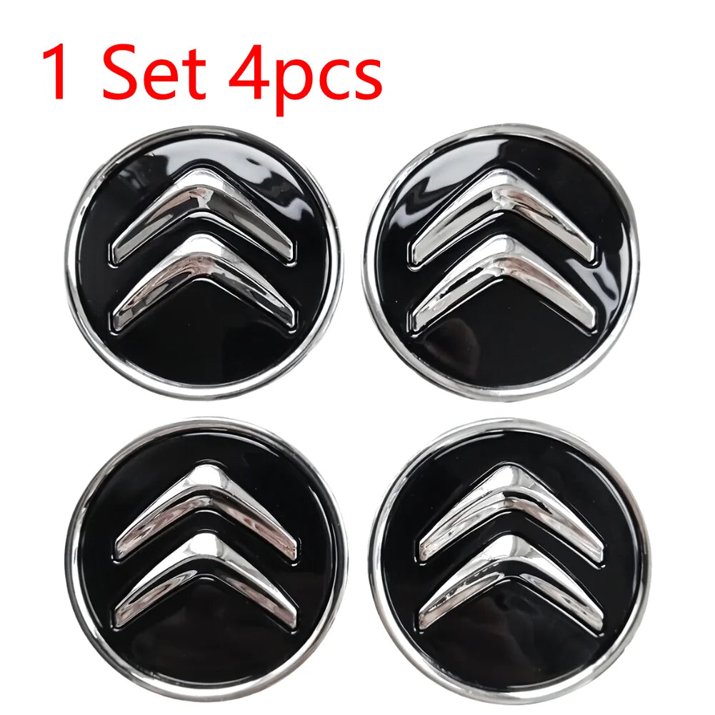 1-5Set 4Pcs Wheel Centre Hub Caps Black 60MM Wheel Center Cap Replacement for Citroen C1 C3 C4 DS3 Most Models