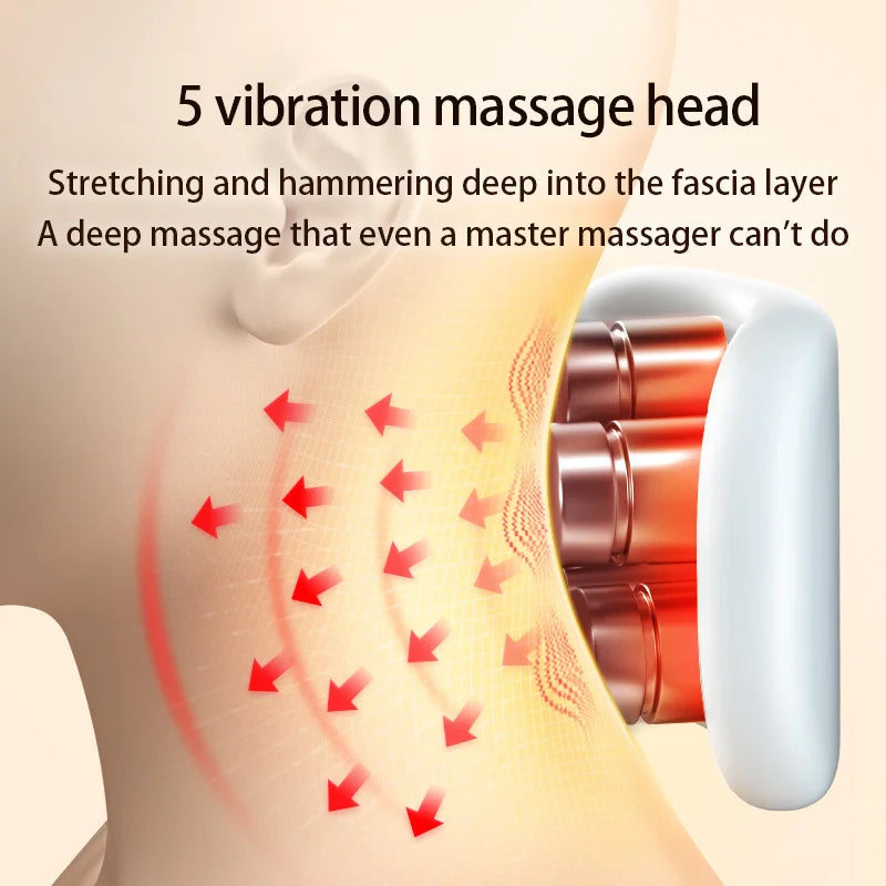 UKL Pulse Back Neck Massager Wireless Smart Shoulder and Neck Massager Heating Pain Relief Muscle Impact Massage Health Care