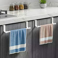 1pcs Wall-Mounted Kitchen Cabinet Towel Rack - Space-Saving Dishcloth Holder For Home And Bathroom No Drilling Require