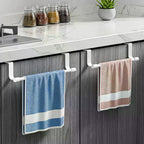 1pcs Wall-Mounted Kitchen Cabinet Towel Rack - Space-Saving Dishcloth Holder For Home And Bathroom No Drilling Require