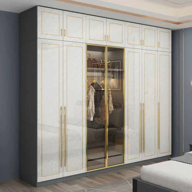Designer Folding Economic Space Saving Wardrobe Living Room Cabinet Bedroom Set Bed Dresser Partitions Armario Salon Furniture