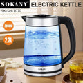 2.2L Electric Kettle Blue Light Stainless Steel Coffee Tea Maker Temperature 2000W Smart Water Kettle Home Appliances