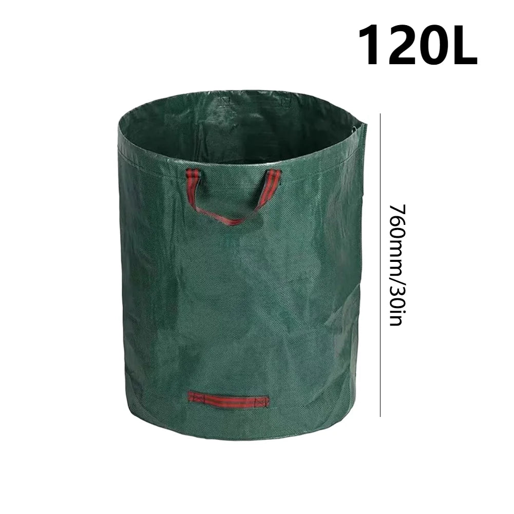 60L-500L Reusable Garden Bag Large Capacity Leaf Sack Light Trash Can Foldable Garden Garbage Waste Container Storage Bag