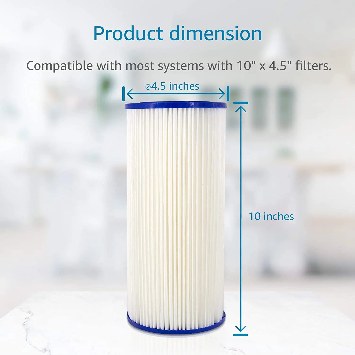 Coronwater 4.5"X 10" Pleated Polyster Water Filter Cartridge For Whole