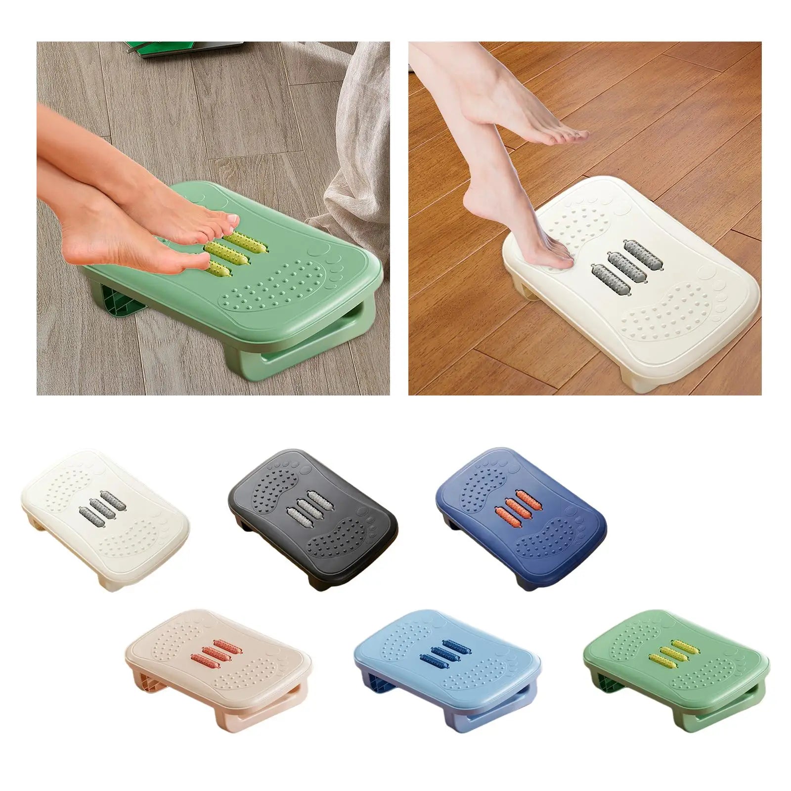 Foot Rest Under Desk Leg Rest with Roller Massage Foot Nursing Stool Foot Stool for Car Computer Desk Women Men Living Room Home