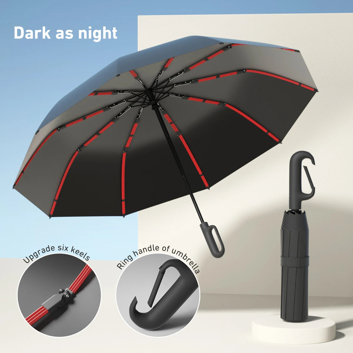 Strong Windproof Automatic Umbrella 72 Bones Sunshade Uv Protection Folding Men's Umbrella Buckle Rain Large Parasol for Women