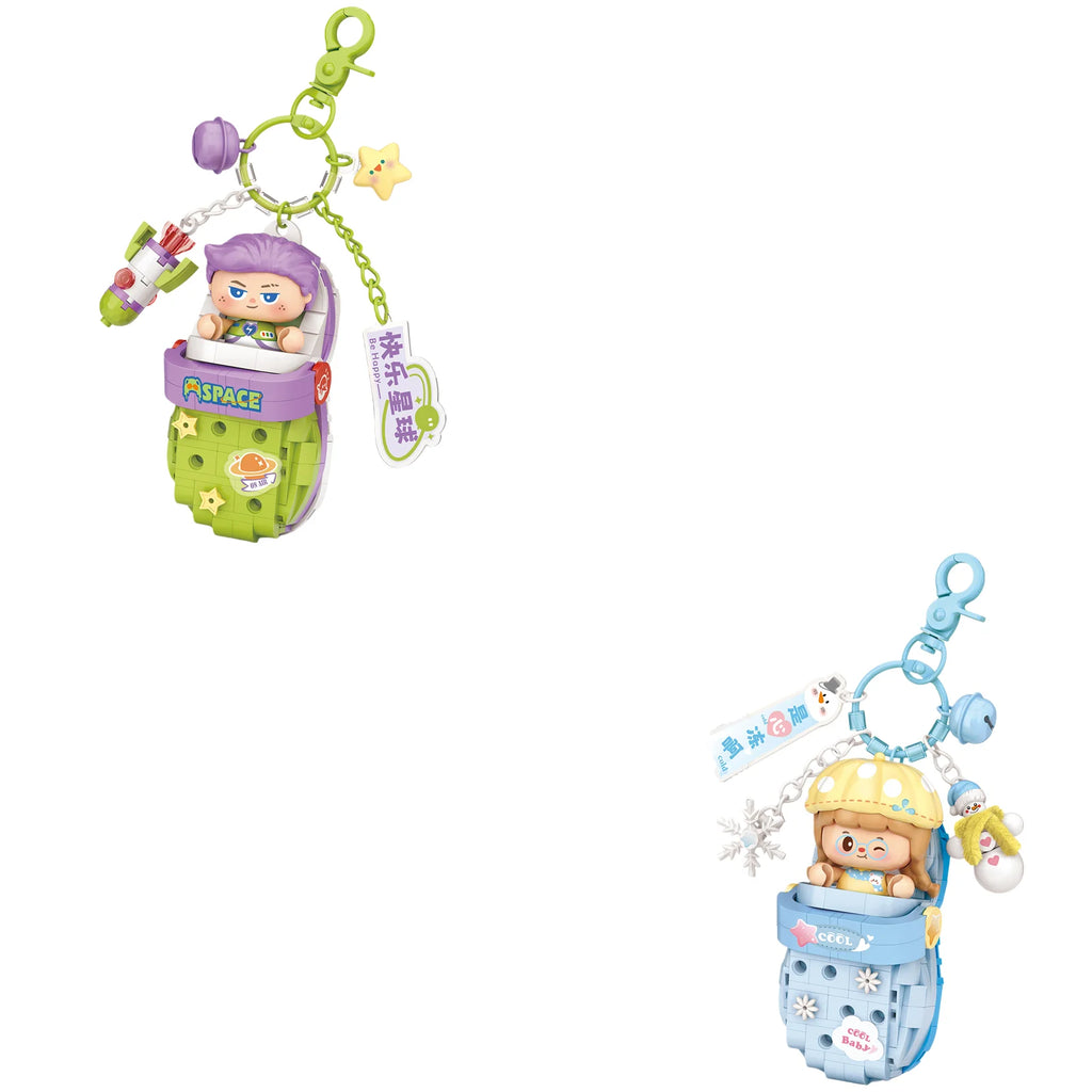 LOZ Panda Big Head Shoes Keychain Model Assembly Toy Home Creative Ornament Building Blocks Set Boys and Girls Birthday Gift