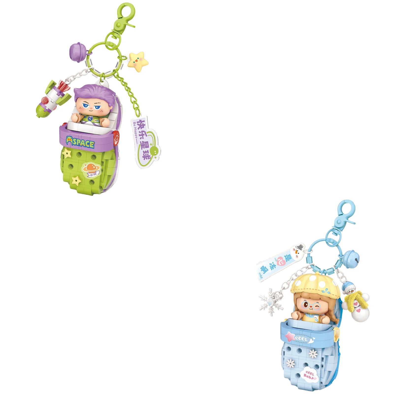 LOZ Panda Big Head Shoes Keychain Model Assembly Toy Home Creative Ornament Building Blocks Set Boys and Girls Birthday Gift