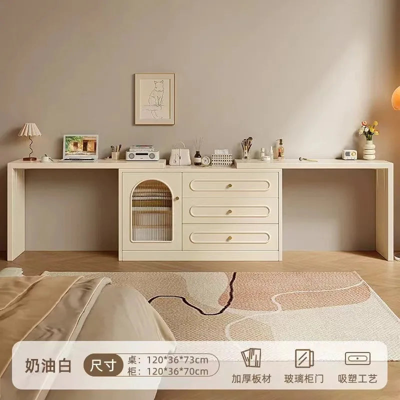 New Cream Style Dresser Bedroom Minimalist Modern Bedside Table Dresser Storage Cabinet Integrated Makeup Table
