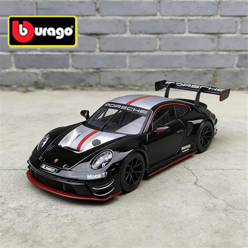 Bburago 1:24 Porsche 911 GT3 R Alloy Sports Car Model Diecast Metal Toy Track Racing Car Vehicle Model High Simulation Kids Gift