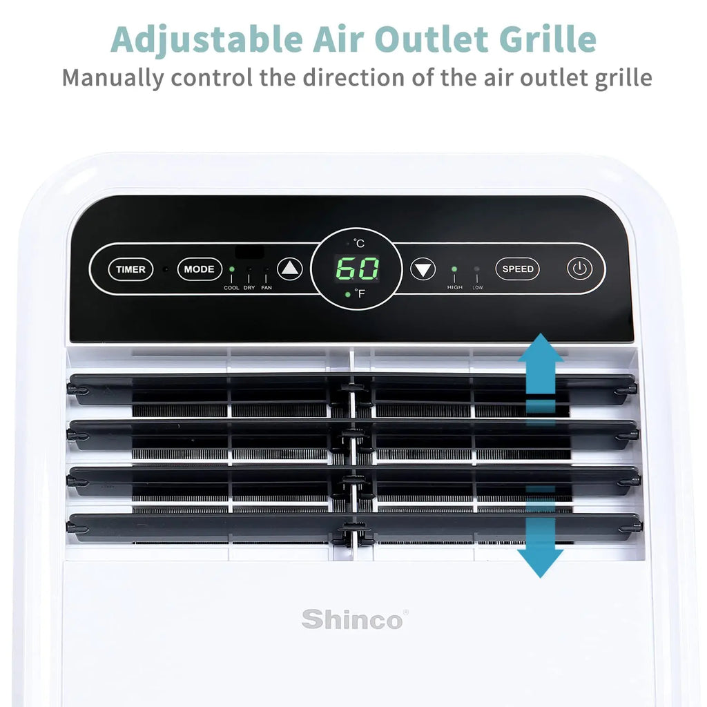 Shinco 8,000 BTU Portable Air Conditioner, AC Unit with Built-in Cool, Dehumidifier & Fan Modes for Room up to 200 sq.ft