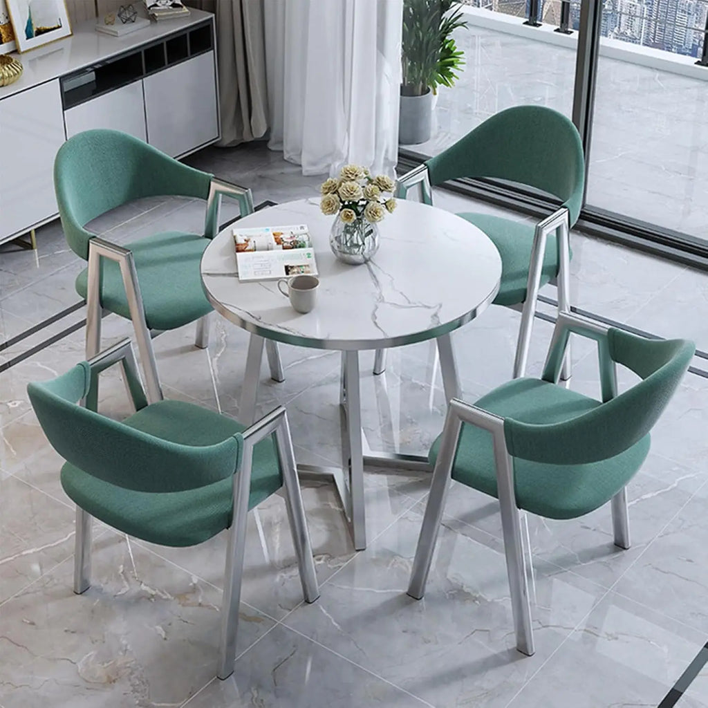 Modern Round Dining Table Set with 4 Chairs
