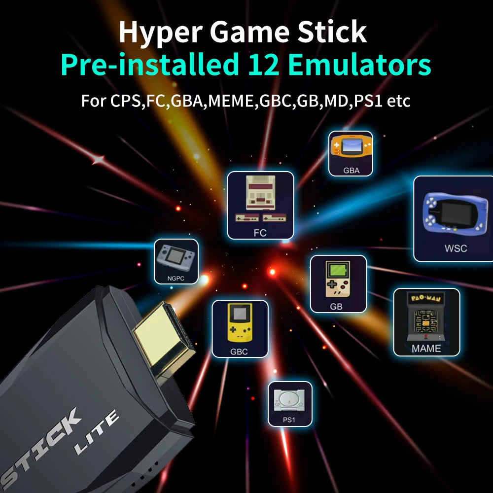 4K HD M8 TV Game Stick - 25000+ Classic Games Console with 2.4G Wireless Controllers | AlluCanFind