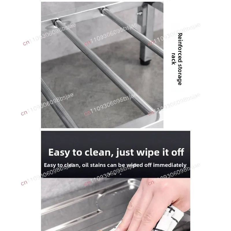 Kitchen Thickened Stainless Steel Sink Table Integrated Single Sink with Bracket Dishpan Washing Basin Sink