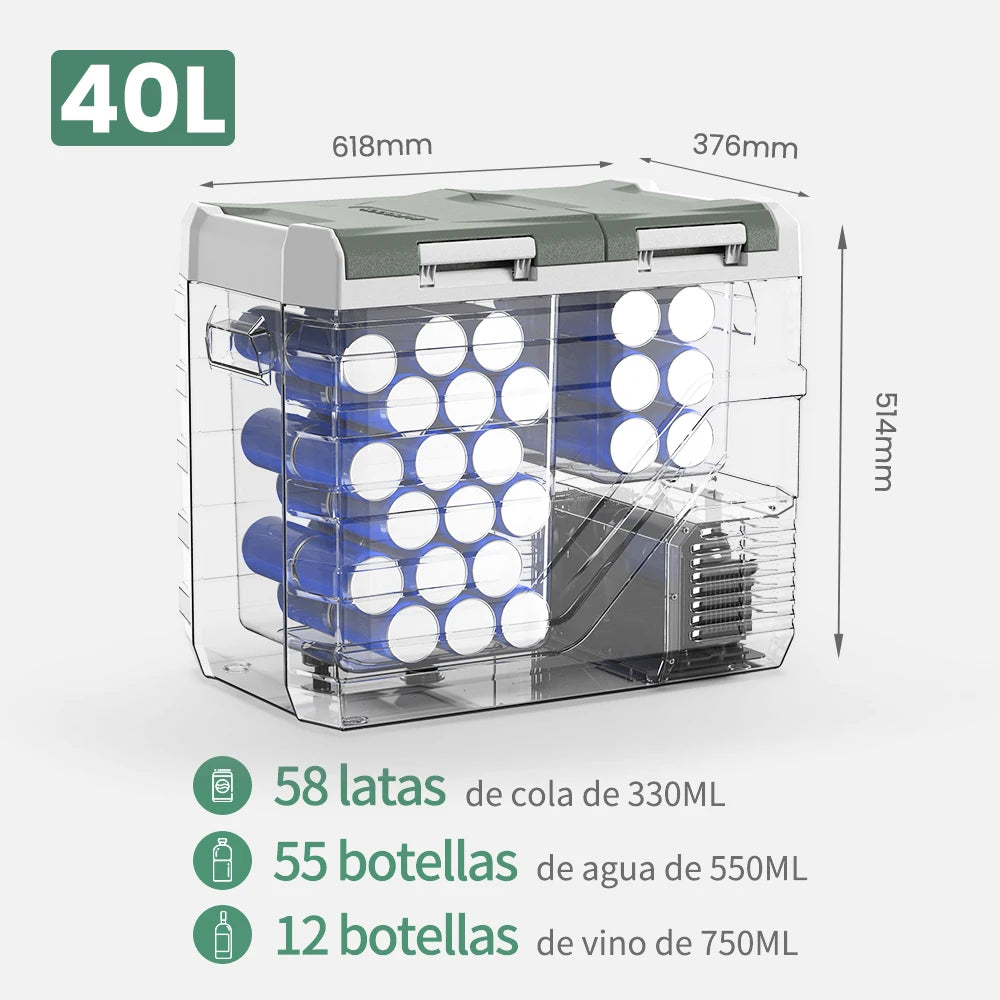 Alpicool NLS 20L 30L 40L Portable Refrigerator Mini Fridge Freezer 12V Compressor Cooler 12/24V DC 100-240V AC for Camping