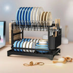 Kitchen bowl rack, drain rack，1pc Double-layer Tableware Drain Rack, Chopsticks Water Cup Cutting Board Kitchen Storage Rack, La