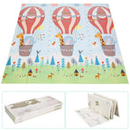 Play Mat Baby Crawling Mat Children Foldable XPE Foam Non-slip Double-sided for Indoor Outdoor 180x160x1cm Treehouse/Giraffe